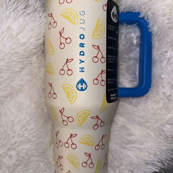 HydroJug fizz  Tumbler with Cherry and Lemon Pattern 40 oz traveler - Picture 1 of 5